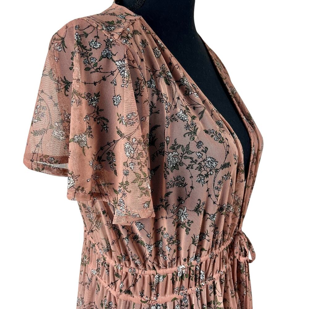 Fairycore Woodland Floral Mesh Sheer Duster Sz M NWT American Rag Boho Dress - Picture 6 of 16